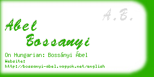 abel bossanyi business card